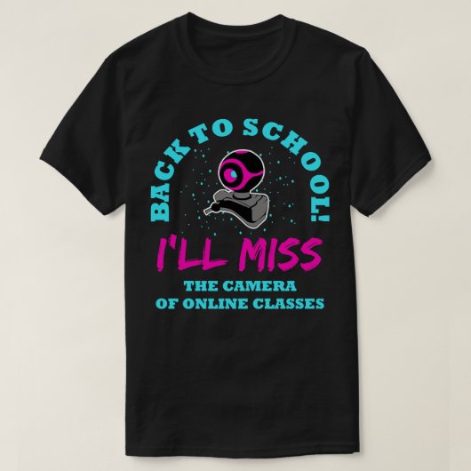 Terug naar school zal de camera van online les mis t-shirt (Design voorkant)