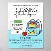 terug naar school zegen de rugzak kerk poster (Voorkant)