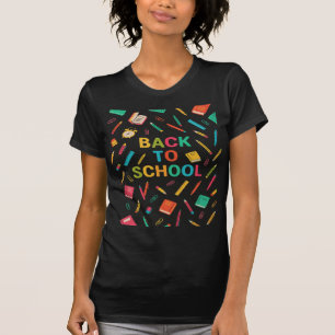 Terug naar school zwart kleurrijk t-shirt