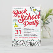 Terug naar school zwembadfeest Doodle print Kaart (Staand voorkant)