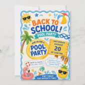 Terug naar school zwembadfeest kaart (Voorkant)