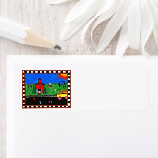 Terug naar schooladreslabel etiket (Insitu)