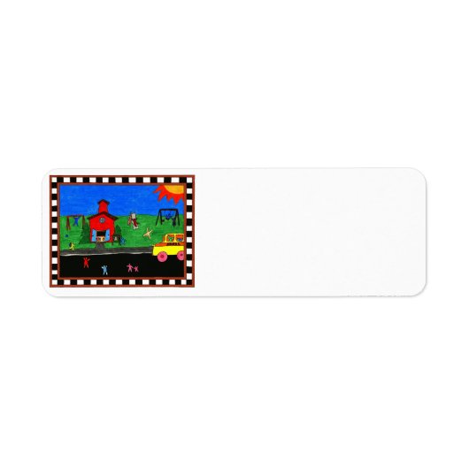 Terug naar schooladreslabel etiket (Voorkant)