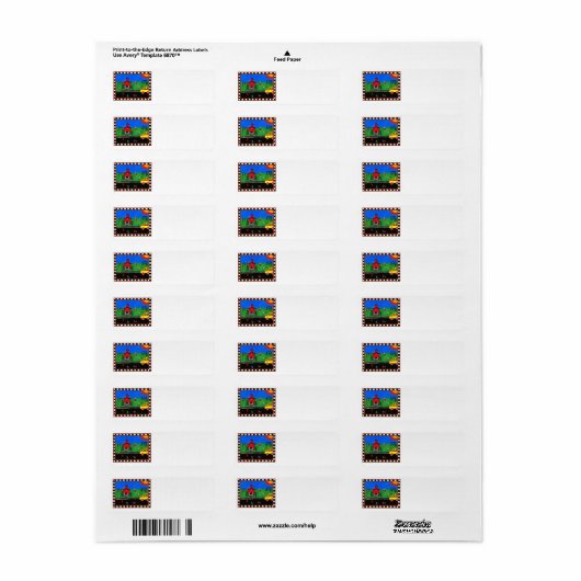 Terug naar schooladreslabel etiket (Full Sheet)