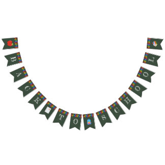 Terug naar schoolbanner vlaggetjes