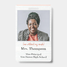 Terug naar SchoolbeheerderID-kaart met foto Badge