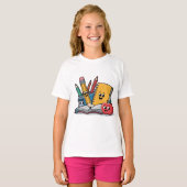 Terug naar schoolbenodigdheden t-shirt (Voorkant volledig)