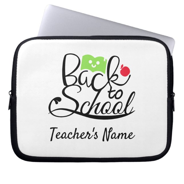 Terug naar schoolboek en Apple leraren Laptop Sleeve (Voorkant)