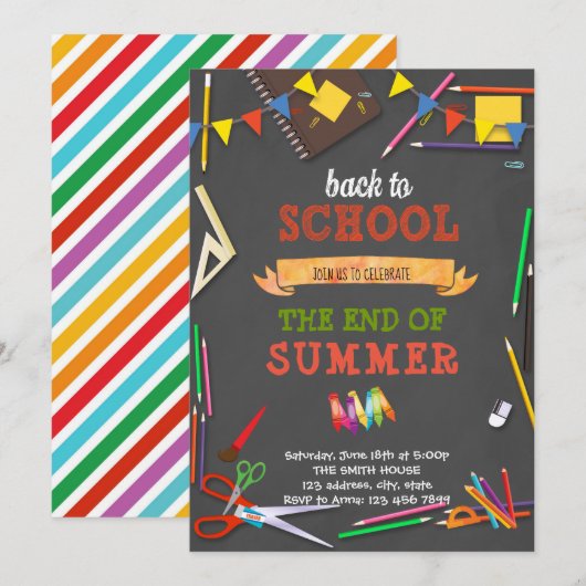 Terug naar schoolbord kaart (Voorkant / Achterkant)