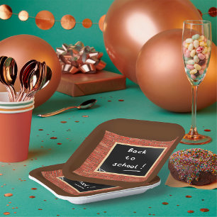 Terug naar schoolbord papieren bordje