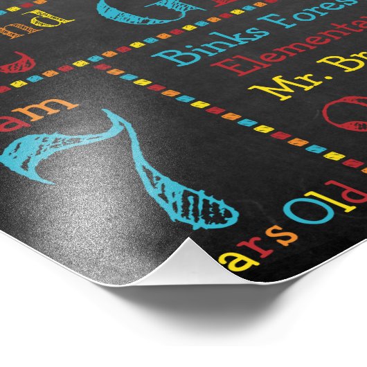 Terug naar schoolbord - Primaire kleuren - Eerste  Foto Afdruk (Hoek)