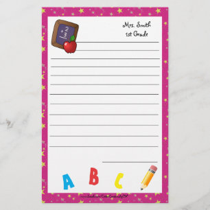 Terug naar schoolbord — Stationery Pink Briefpapier