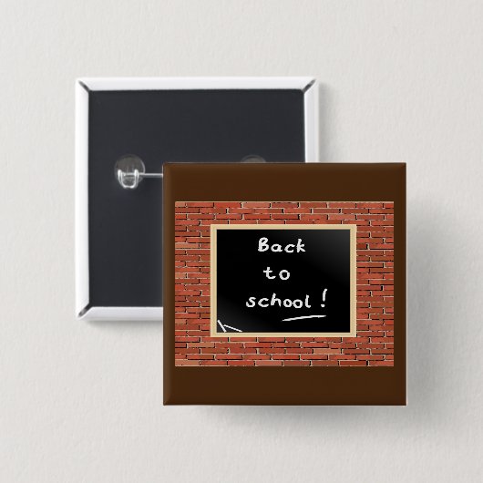Terug naar schoolbord vierkante button 5,1 cm (Voorkant /achterkant)