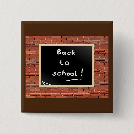 Terug naar schoolbord vierkante button 5,1 cm (Voorkant)