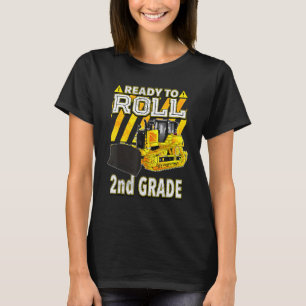 Terug naar schoolbulledozer klaar om 2e graad te r t-shirt