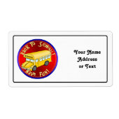 Terug naar schoolbus etiket (Voorkant)