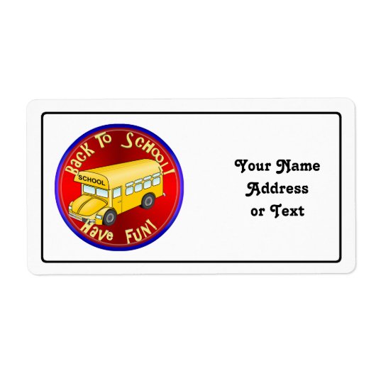 Terug naar schoolbus etiket (Voorkant)