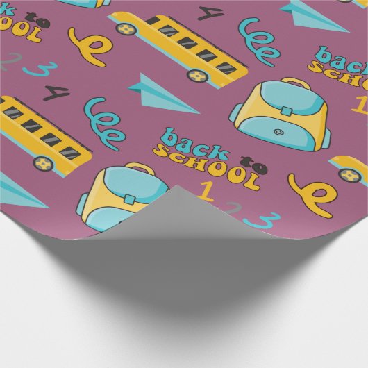 Terug naar schoolbus: naadloos inpakpapier (Hoek)