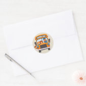 Terug naar schoolbus ronde sticker (Envelop)