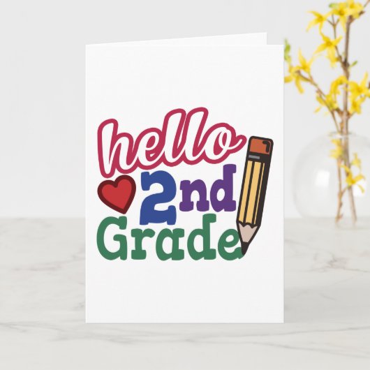 Terug naar schoolcadeau - Hallo tweede (tweede) gr Kaart (Gele Bloem)