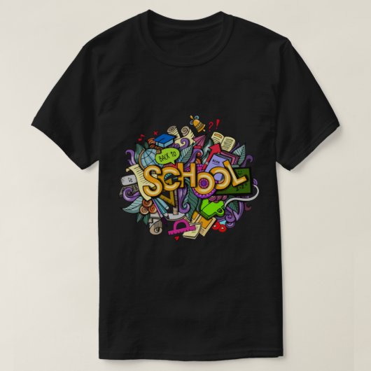 Terug naar Schooldessels Art T-shirt (Design voorkant)