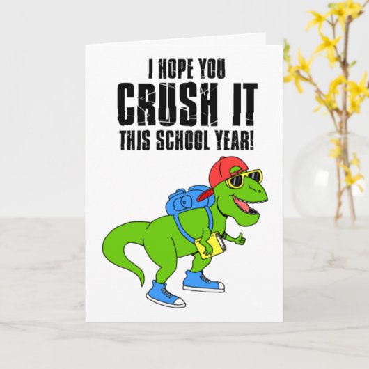 Terug naar schooldinosaurus kaart (Gele Bloem)
