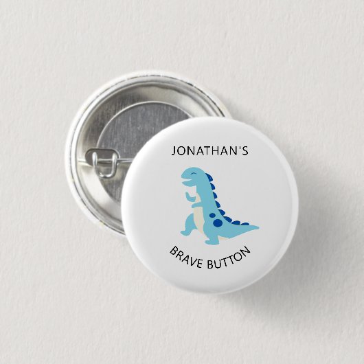 terug naar schooldinosaurusnaam dappere ronde button 3,2 cm (Voorkant /achterkant)