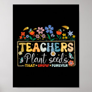 Terug naar schooldocenten Plant zaaigoed dat groei Poster