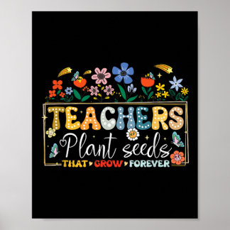 Terug naar schooldocenten Plant zaaigoed dat groei Poster