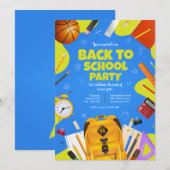 Terug naar schoolfeest boekentas kaart (Voorkant / Achterkant)