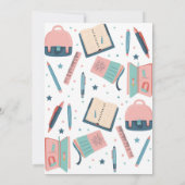 Terug naar schoolfeest Briefpapier Fun Pink Kaart (Achterkant)