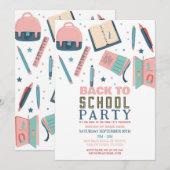 Terug naar schoolfeest Briefpapier Fun Pink Kaart (Voorkant / Achterkant)