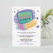 Terug naar schoolfeest Briefpapier potloden uitnod Kaart (Staand voorkant)