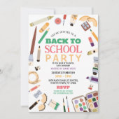 Terug naar schoolfeest Briefpapier potloden uitnod Kaart (Voorkant)