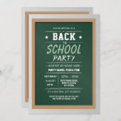 Terug naar Schoolfeest Chalk Green Kaart (Voorkant / Achterkant)