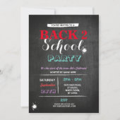 Terug naar schoolfeest Chalkboard Fun Ink Invite Kaart (Voorkant)