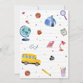 Terug naar schoolfeest kaart (Achterkant)