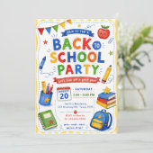Terug naar schoolfeest kaart (Staand voorkant)