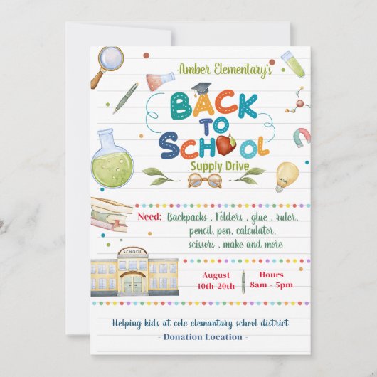 Terug naar schoolfeest kaart (Voorkant)