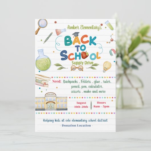 Terug naar schoolfeest kaart (Staand voorkant)