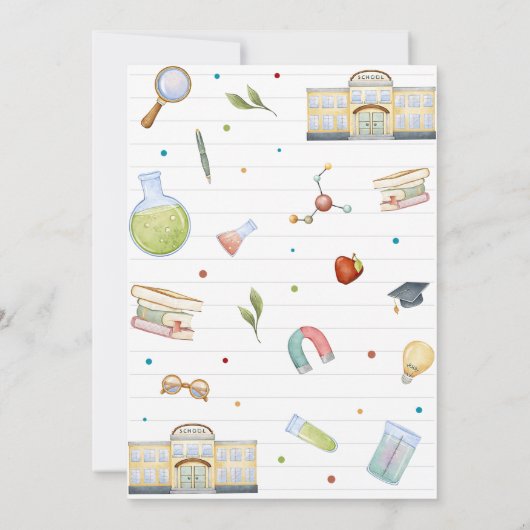 Terug naar schoolfeest kaart (Achterkant)