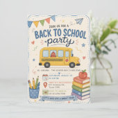 Terug naar schoolfeest kaart (Staand voorkant)