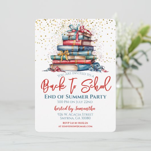 Terug naar schoolfeest kaart (Staand voorkant)