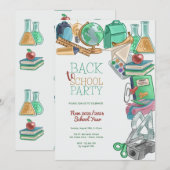 Terug naar schoolfeest kaart (Voorkant / Achterkant)