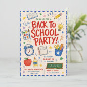 Terug naar schoolfeest kaart (Staand voorkant)