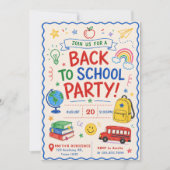 Terug naar schoolfeest kaart (Voorkant)