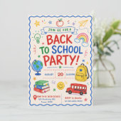 Terug naar schoolfeest kaart (Staand voorkant)