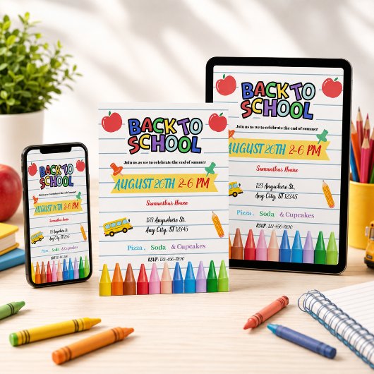 Terug naar schoolfeest kaart