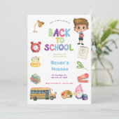 Terug naar schoolfeest kaart (Staand voorkant)