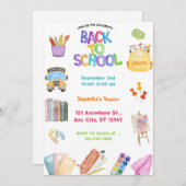 Terug naar schoolfeest kaart (Voorkant / Achterkant)